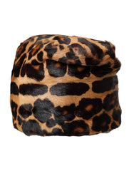 Dolce & Gabbana Brown Leopard Fur Women Bucket Hat - 58 cm|M - Bucket Hats