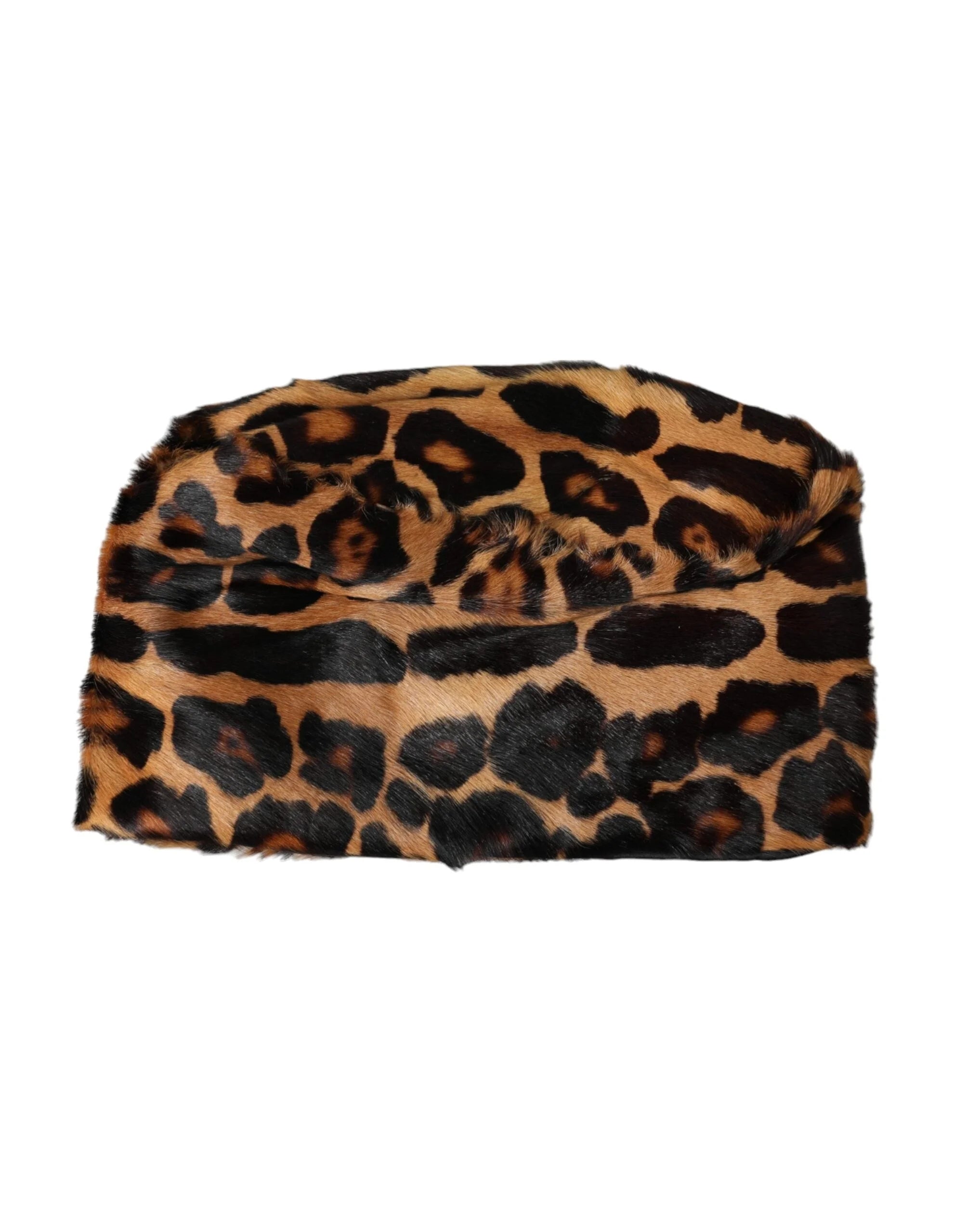 Dolce & Gabbana Brown Leopard Fur Women Bucket Hat - 58 cm|M - Bucket Hats