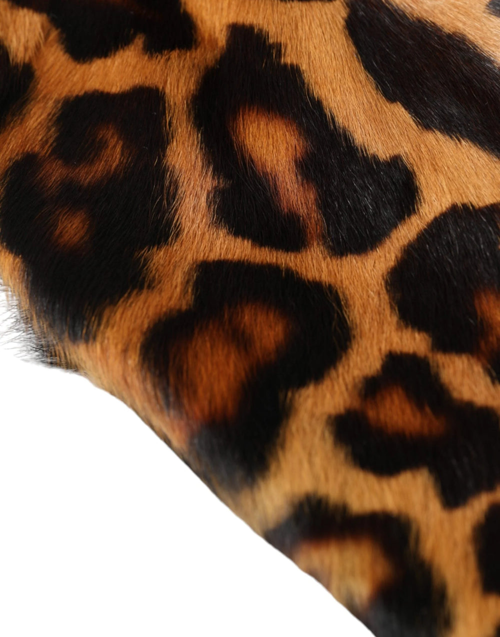 Dolce & Gabbana Brown Leopard Fur Women Bucket Hat - 58 cm|M - Bucket Hats