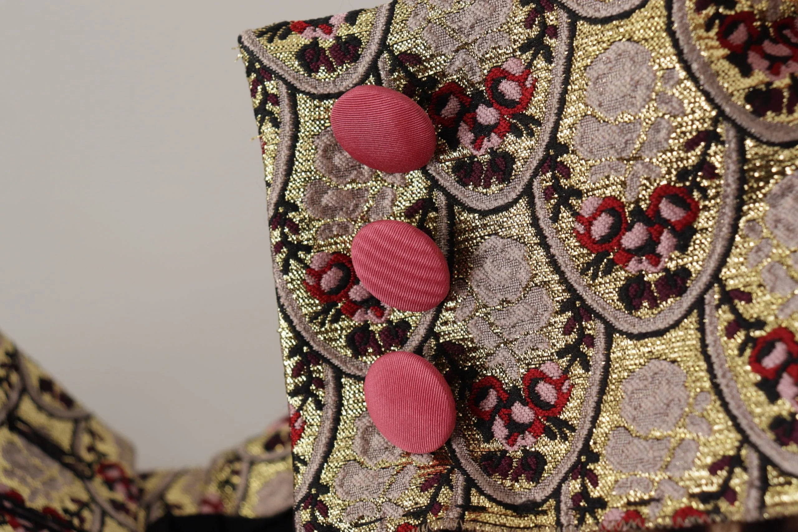 Dolce & Gabbana Brown Leopard Gold Jacquard High Waist Pants - Trousers