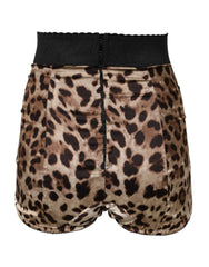 Dolce & Gabbana Brown Leopard High Waist Hot Pants Shorts - IT40|S