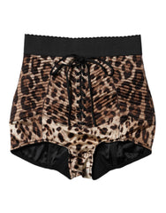 Dolce & Gabbana Brown Leopard High Waist Hot Pants Shorts - IT40|S - Shorts