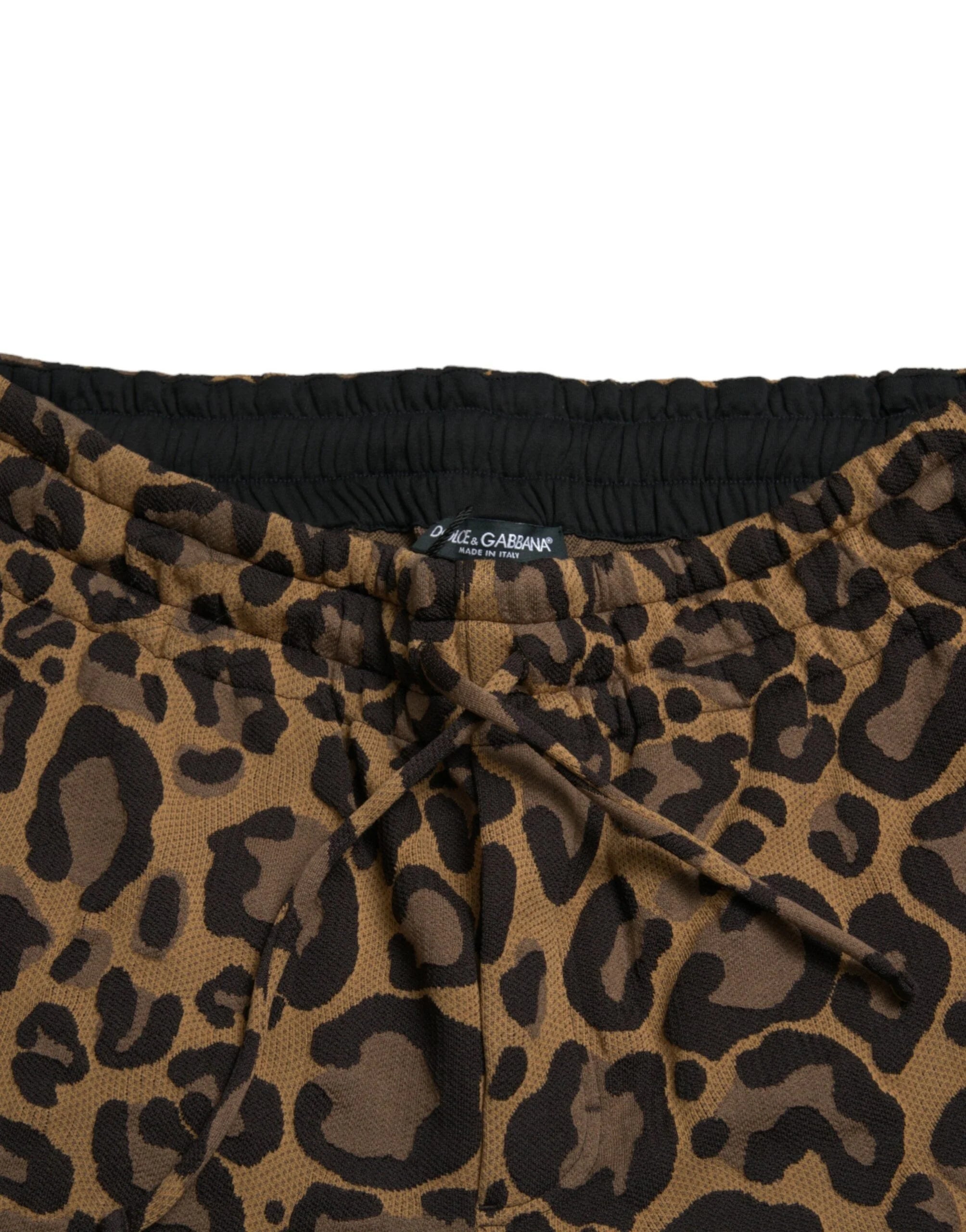 Dolce & Gabbana Brown Leopard Jacquard Jogger Pants - Joggers
