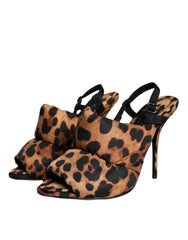Sandálias de Salto Keira Leopard Castanhas da Dolce & Gabbana - EU36.5/US6