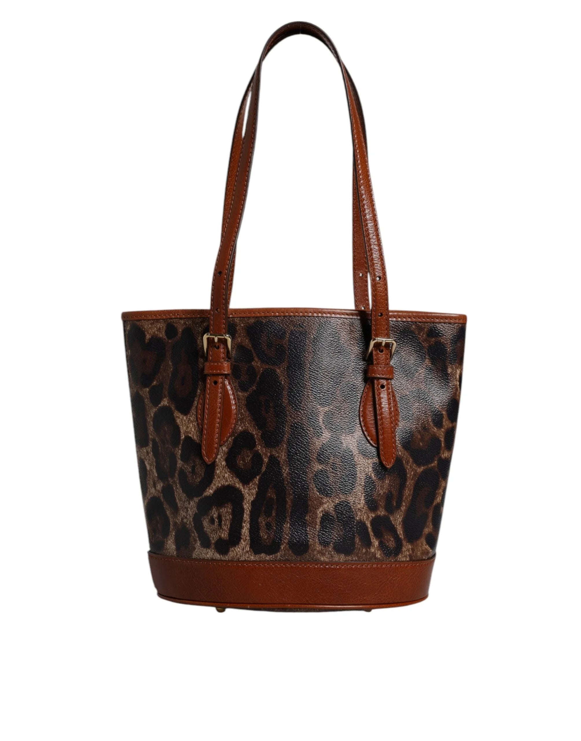 Dolce & Gabbana Brown Leopard Leather Shoulder Strap Tote Bag - Shopper Bags