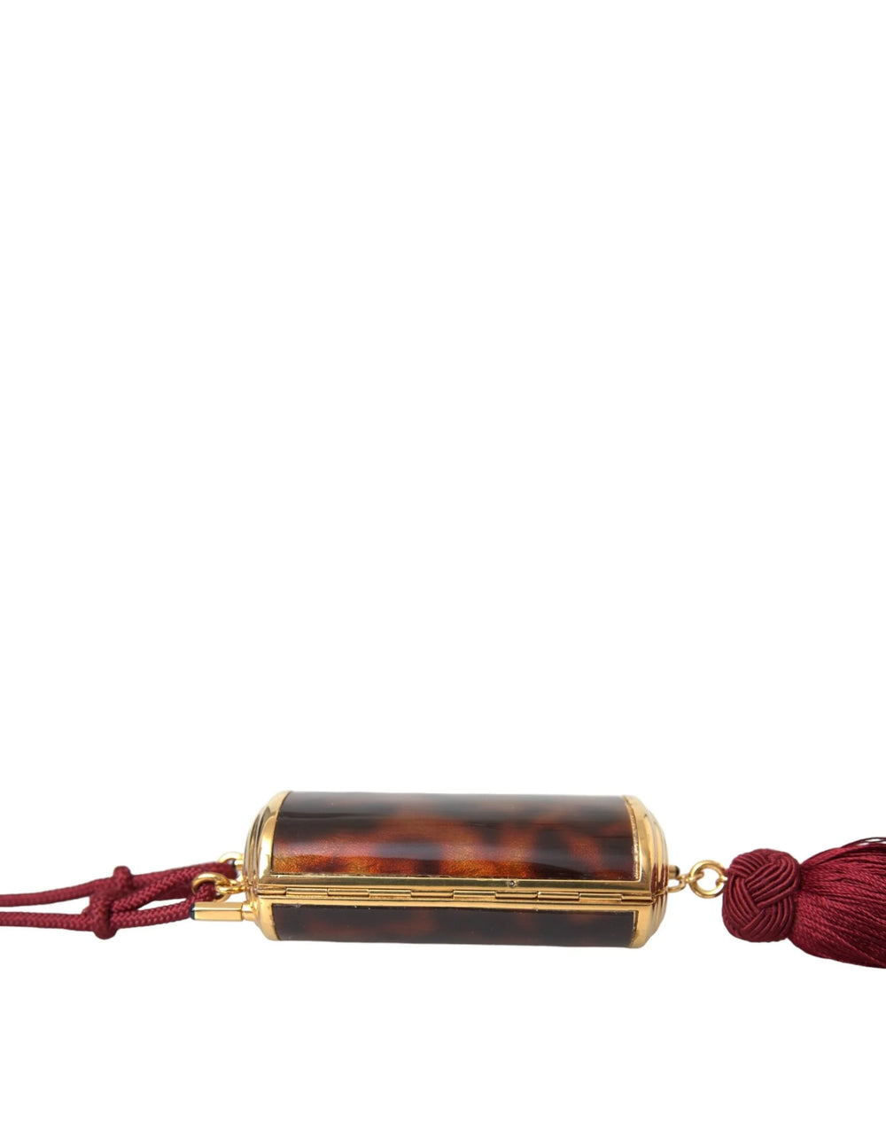 Dolce & Gabbana Brown Leopard Mini Mirror Tassel Make Up Holder Bag - Handbags