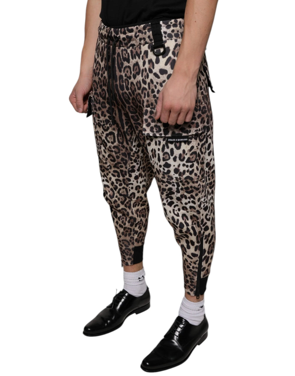 Dolce & Gabbana Brown Leopard Polyester Jogger Pants - IT44 | XS - Joggers