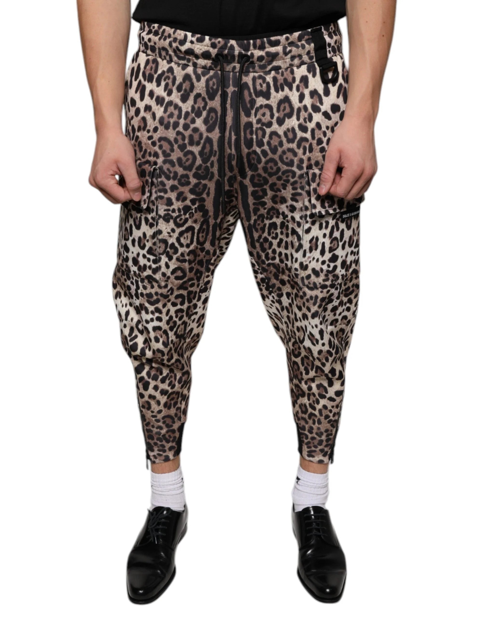 Dolce & Gabbana Brown Leopard Polyester Jogger Pants - IT44 | XS - Joggers