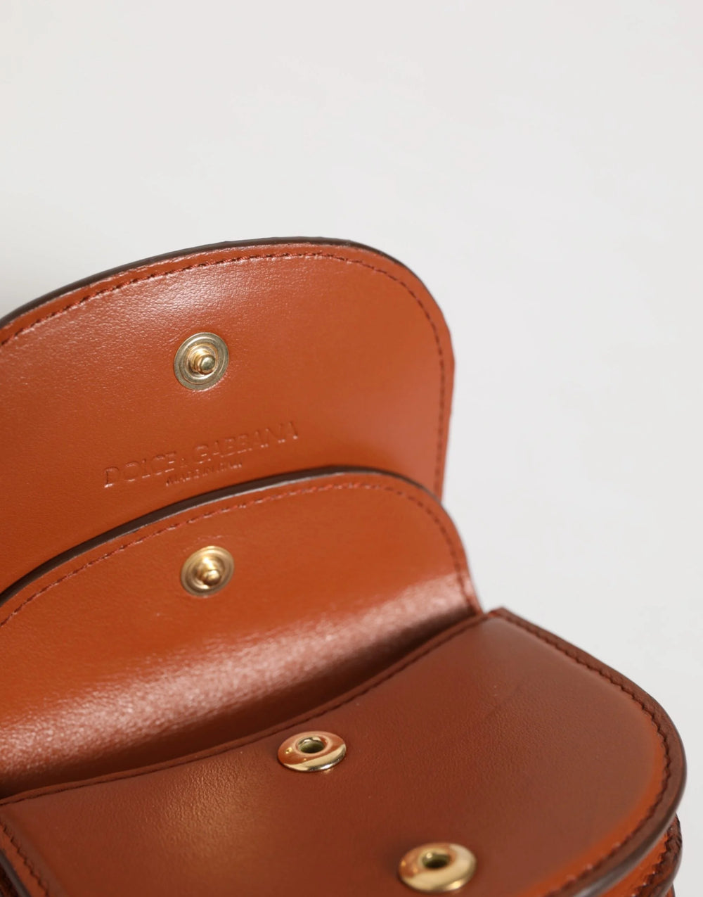 Dolce & Gabbana Brown Leopard Print Calf Leather Small Coin Purse Wallet - Coin Purses