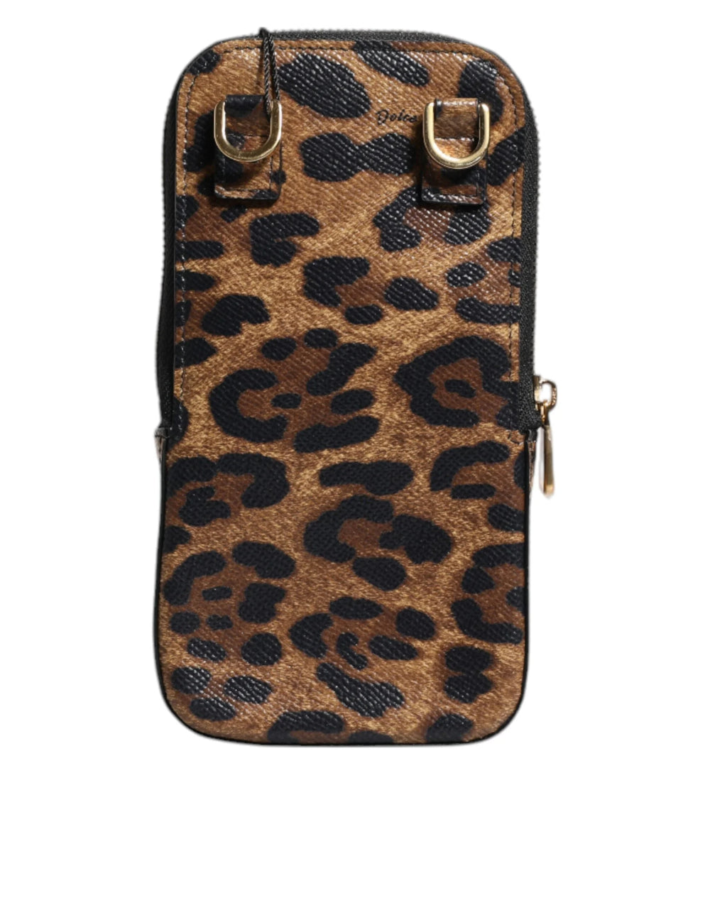 Dolce & Gabbana Brown Leopard Print Dauphine Leather Zip Around Wallet - Wallets