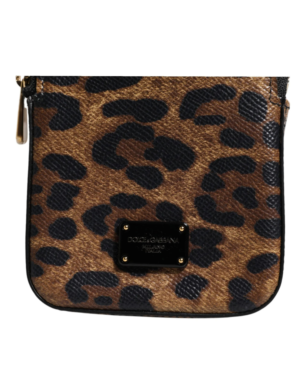 Dolce & Gabbana Brown Leopard Print Dauphine Leather Zip Around Wallet - Wallets