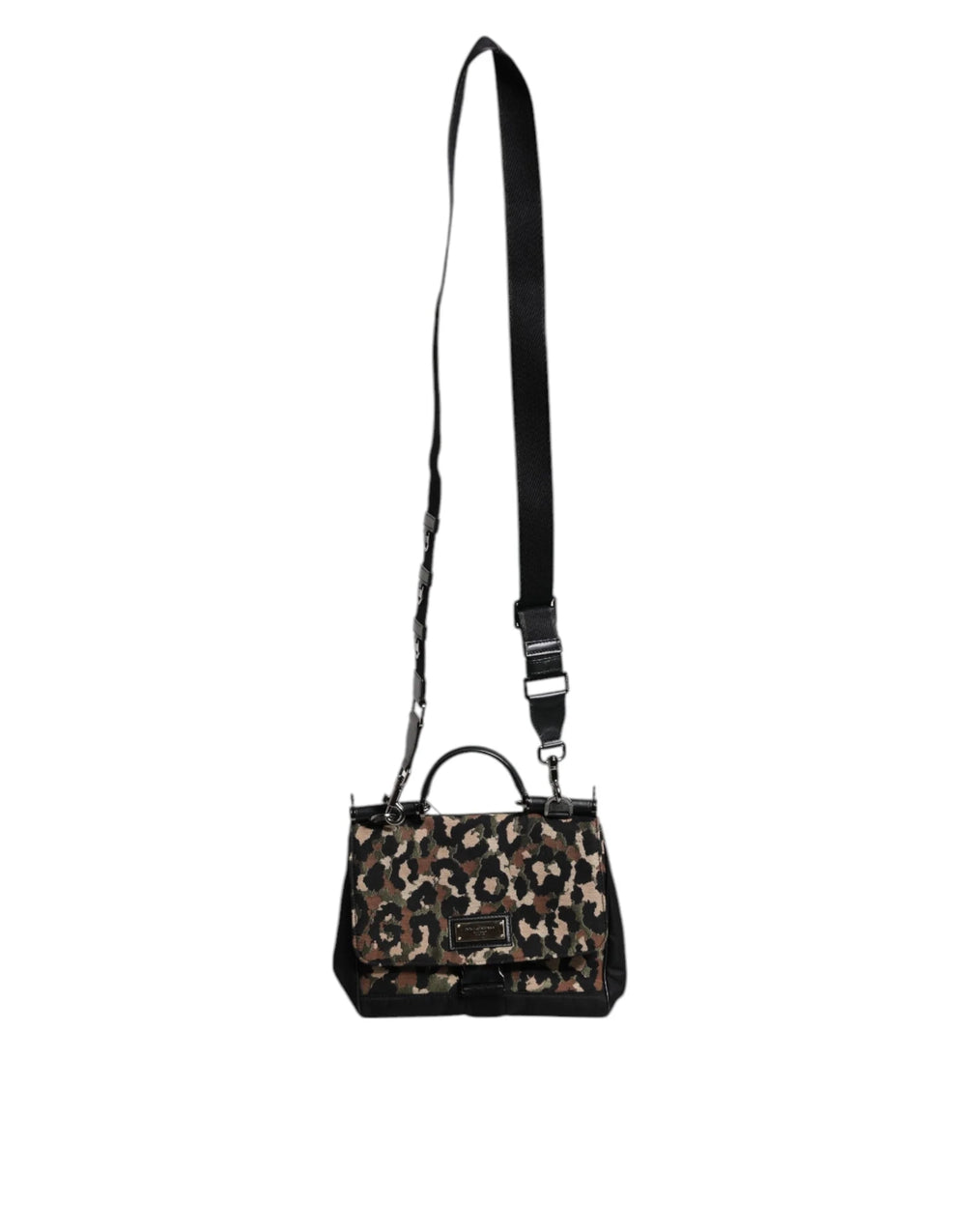 Dolce & Gabbana Brown Leopard Print Lacquard Nylon Sicily Tote Bag - Shoulder Bags