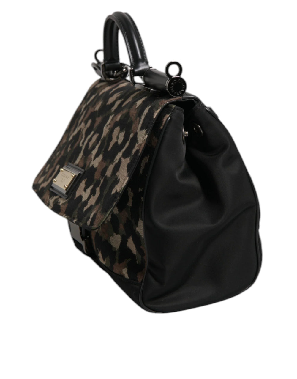 Dolce & Gabbana Brown Leopard Print Lacquard Nylon Sicily Tote Bag - Shoulder Bags