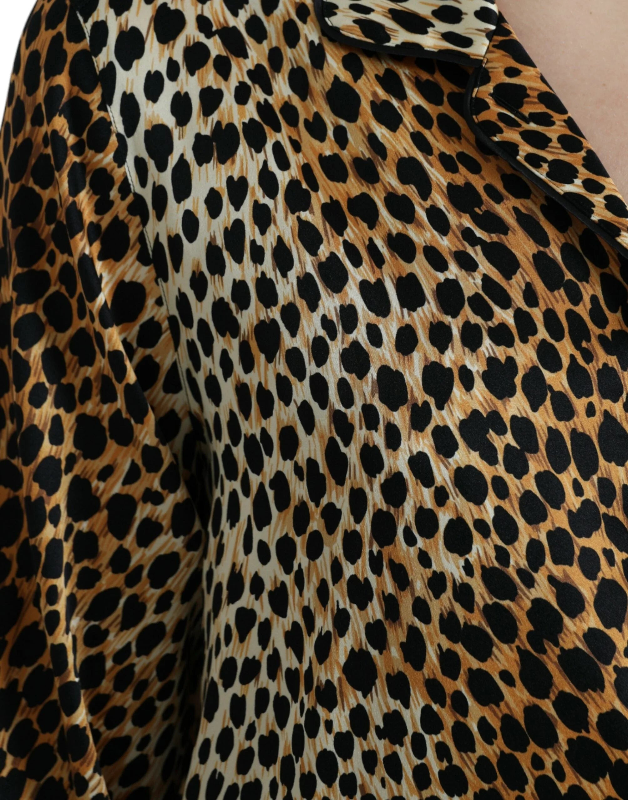 Dolce & Gabbana Brown Leopard Print Long Sleeves Blouse Top - IT40|S - Blouses