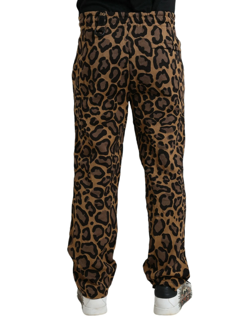 Dolce & Gabbana Brown Leopard Print Polyester Jogger Pants - Joggers