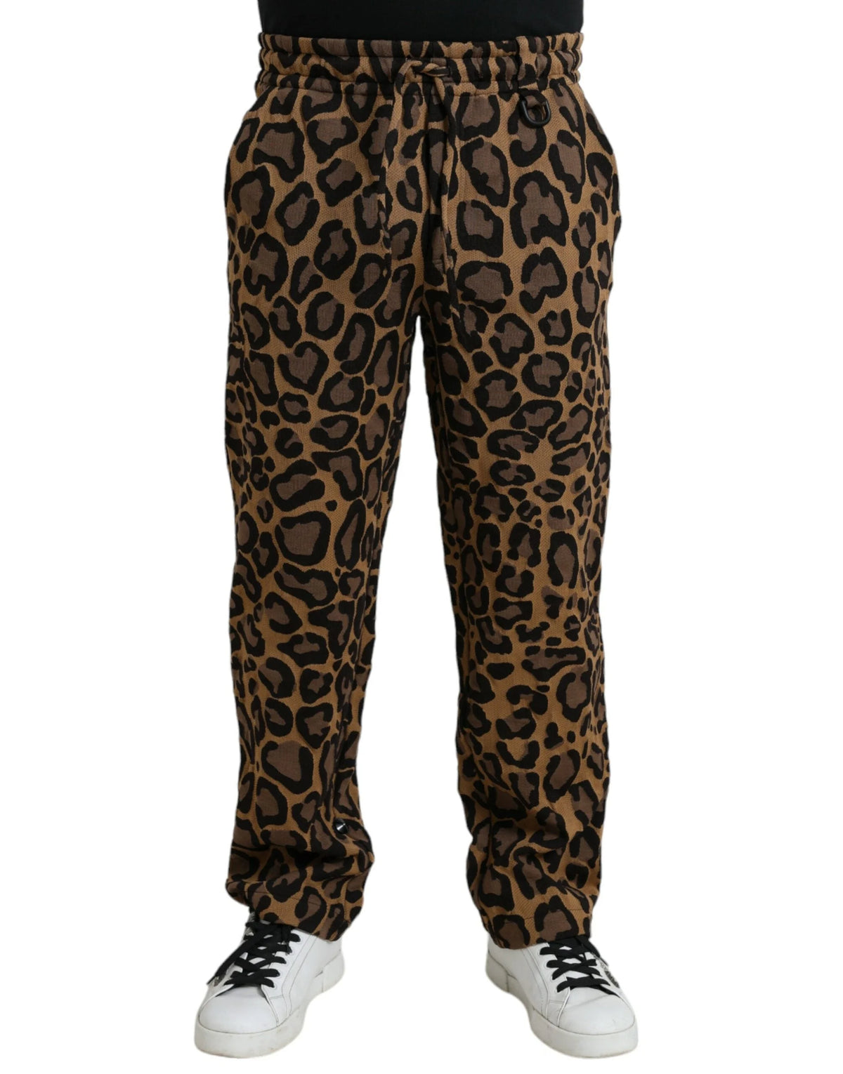 Dolce & Gabbana Brown Leopard Print Polyester Jogger Pants - Joggers