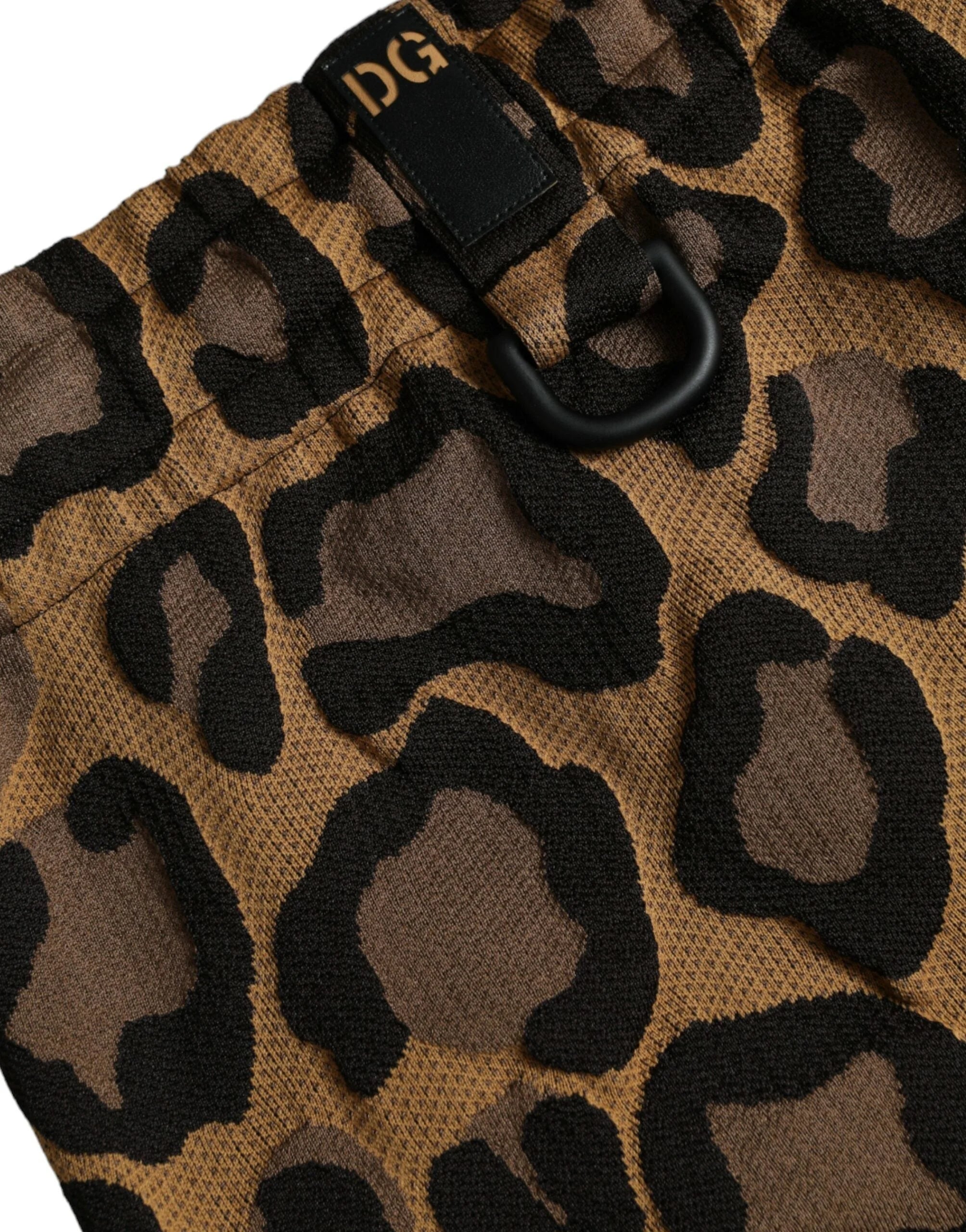Dolce & Gabbana Brown Leopard Print Polyester Jogger Pants - Joggers