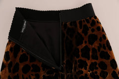 Dolce & Gabbana Brown Leopard Print Silk A-Line Skirt - Skirts