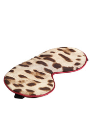 Dolce & Gabbana Brown Leopard Print Silk Women Accessory Sleep Eye Mask - Eye Masks