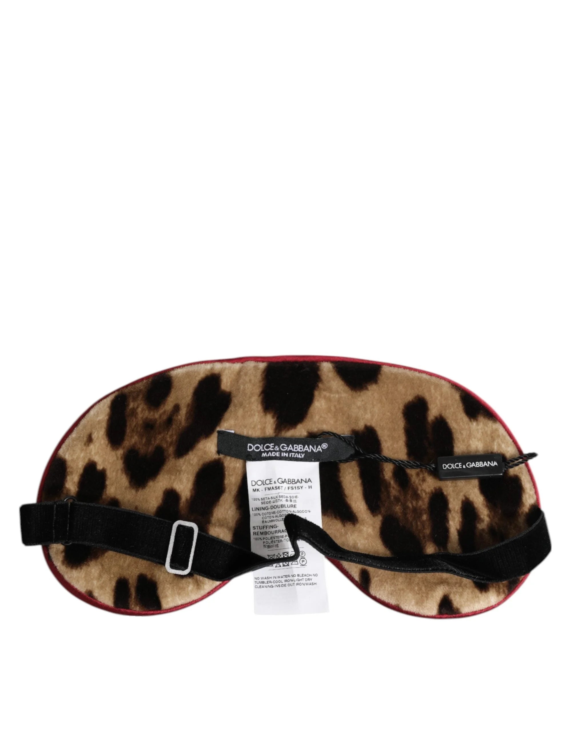 Dolce & Gabbana Brown Leopard Print Silk Women Accessory Sleep Eye Mask - Eye Masks