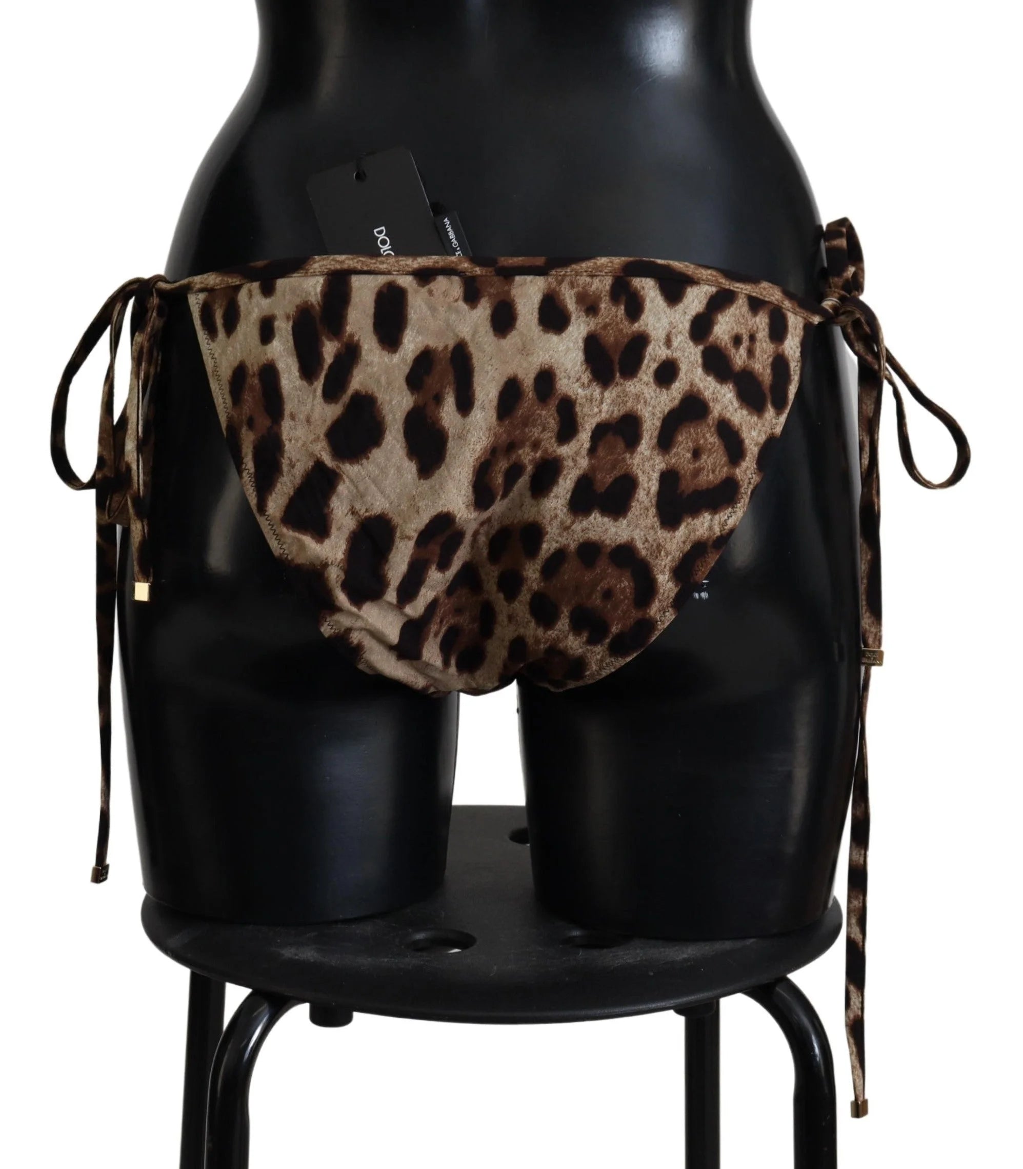 Dolce & Gabbana Brown Leopard Print Swimsuit Swimwear Bikini Bottom - IT4 | L - Classic Bikinis