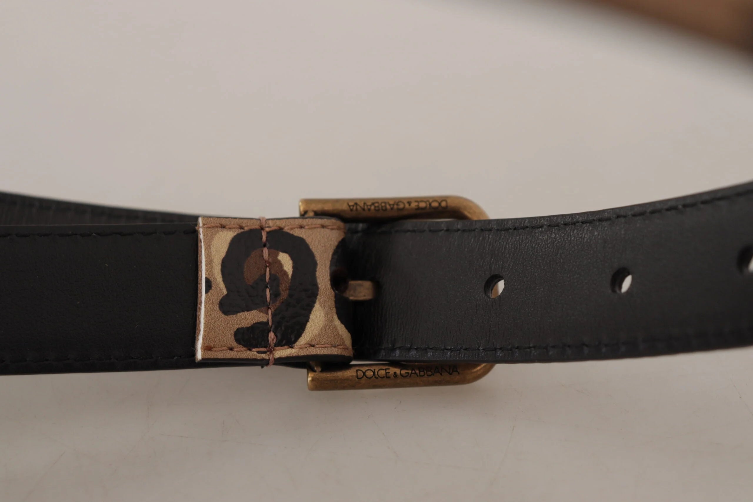 Dolce & Gabbana Brown Leopard Print Vintage Metal Waist Buckle Belt - 65 cm / 26 Inches - Belts