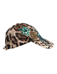 Dolce & Gabbana Brown Leopard Sequin Sicily Baseball Cap - 57 cm|S