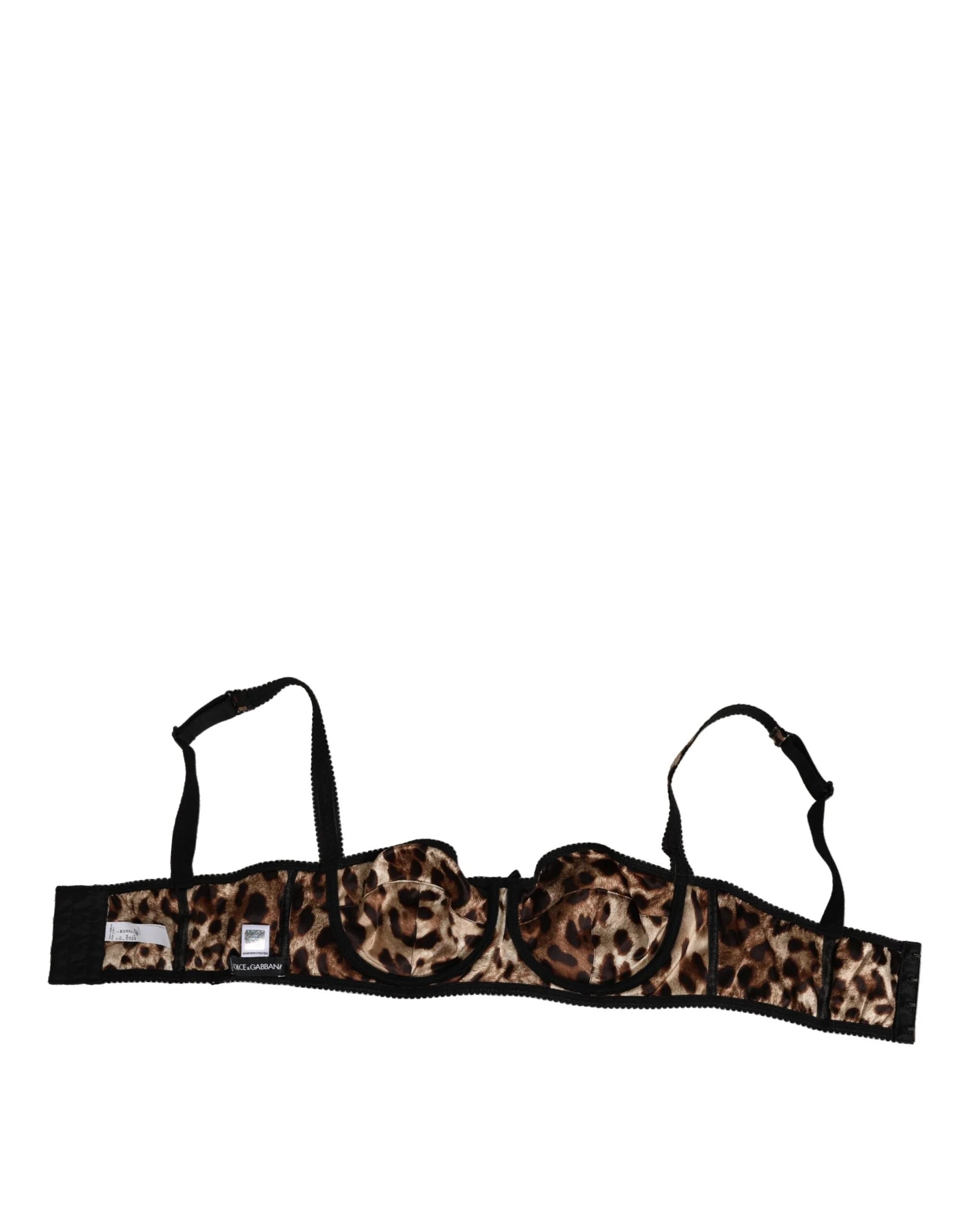 Dolce & Gabbana Brown Leopard Silk Balconnet Bra Underwear - IT3 | M - Bras