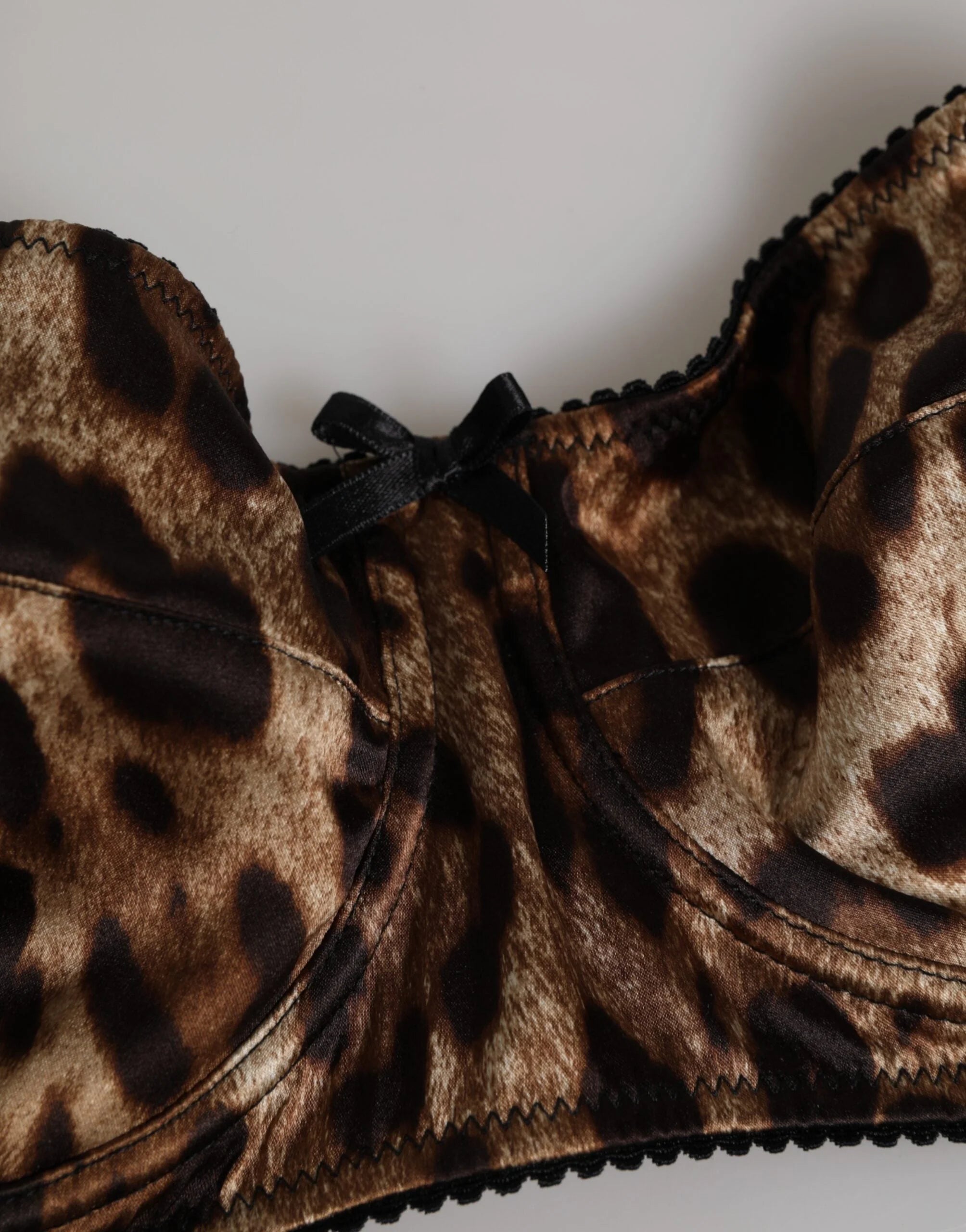 Dolce & Gabbana Brown Leopard Silk Balconnet Bra Underwear - IT3 | M - Bras