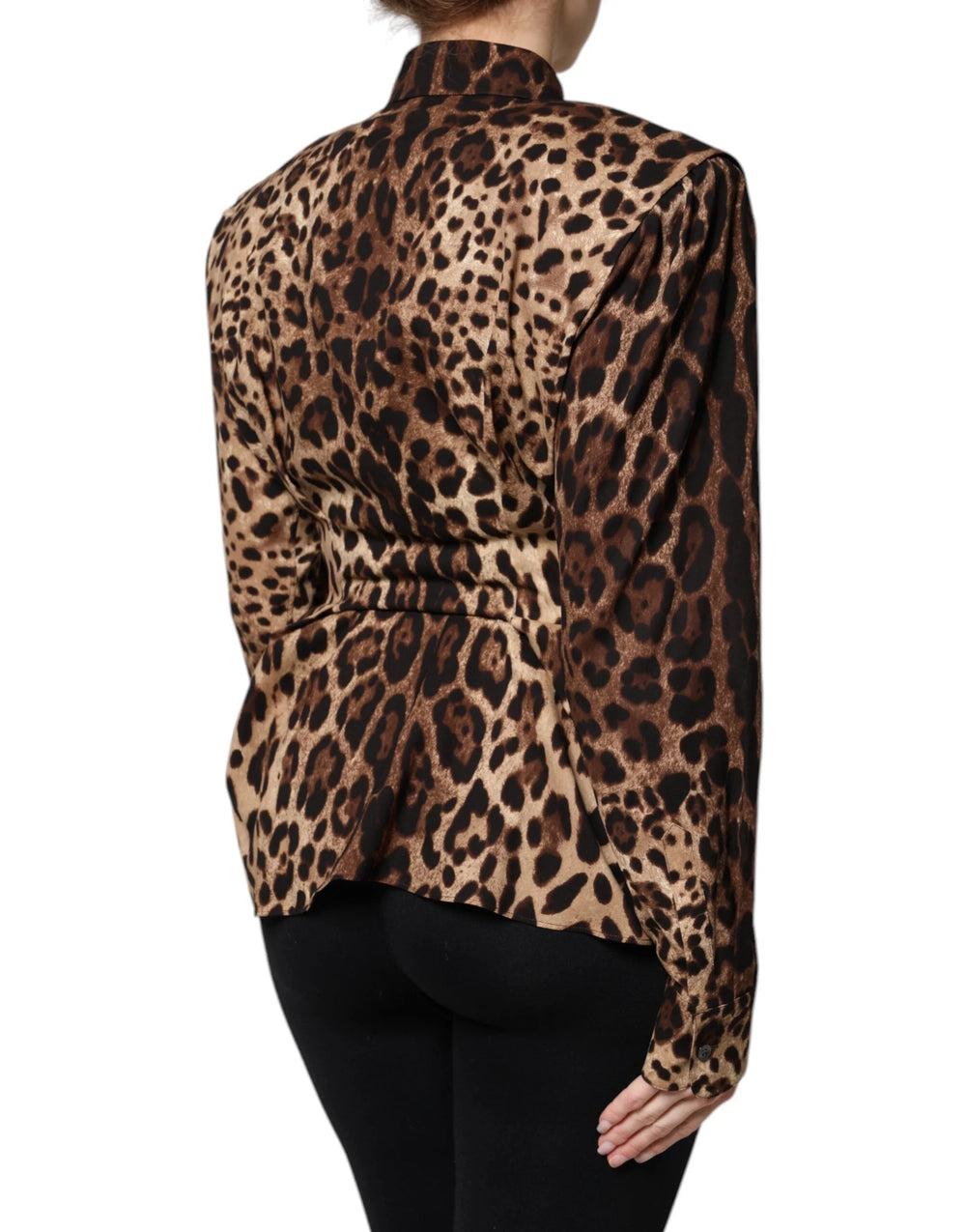 Dolce & Gabbana Brown Leopard Silk Button Down Coat Jacket - Coats & Jackets