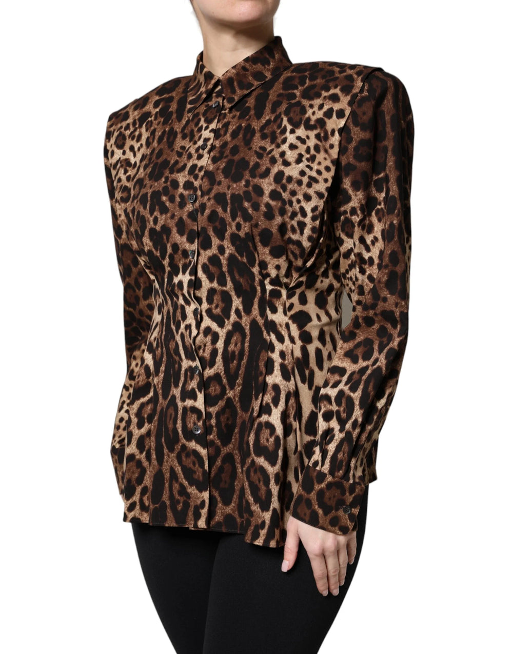 Dolce & Gabbana Brown Leopard Silk Button Down Coat Jacket - Coats & Jackets