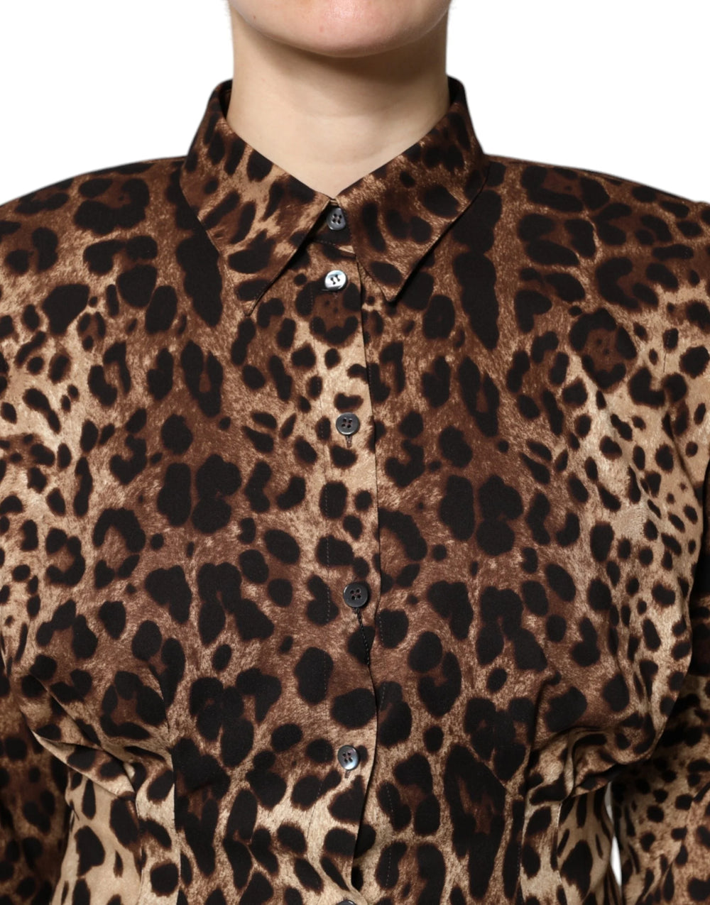 Dolce & Gabbana Brown Leopard Silk Button Down Coat Jacket - Coats & Jackets