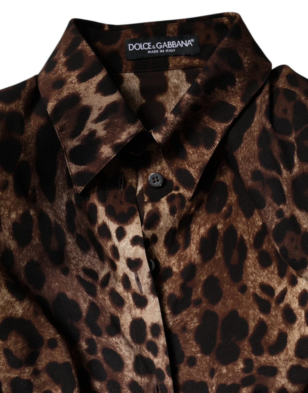 Dolce & Gabbana Brown Leopard Silk Button Down Coat Jacket - Coats & Jackets