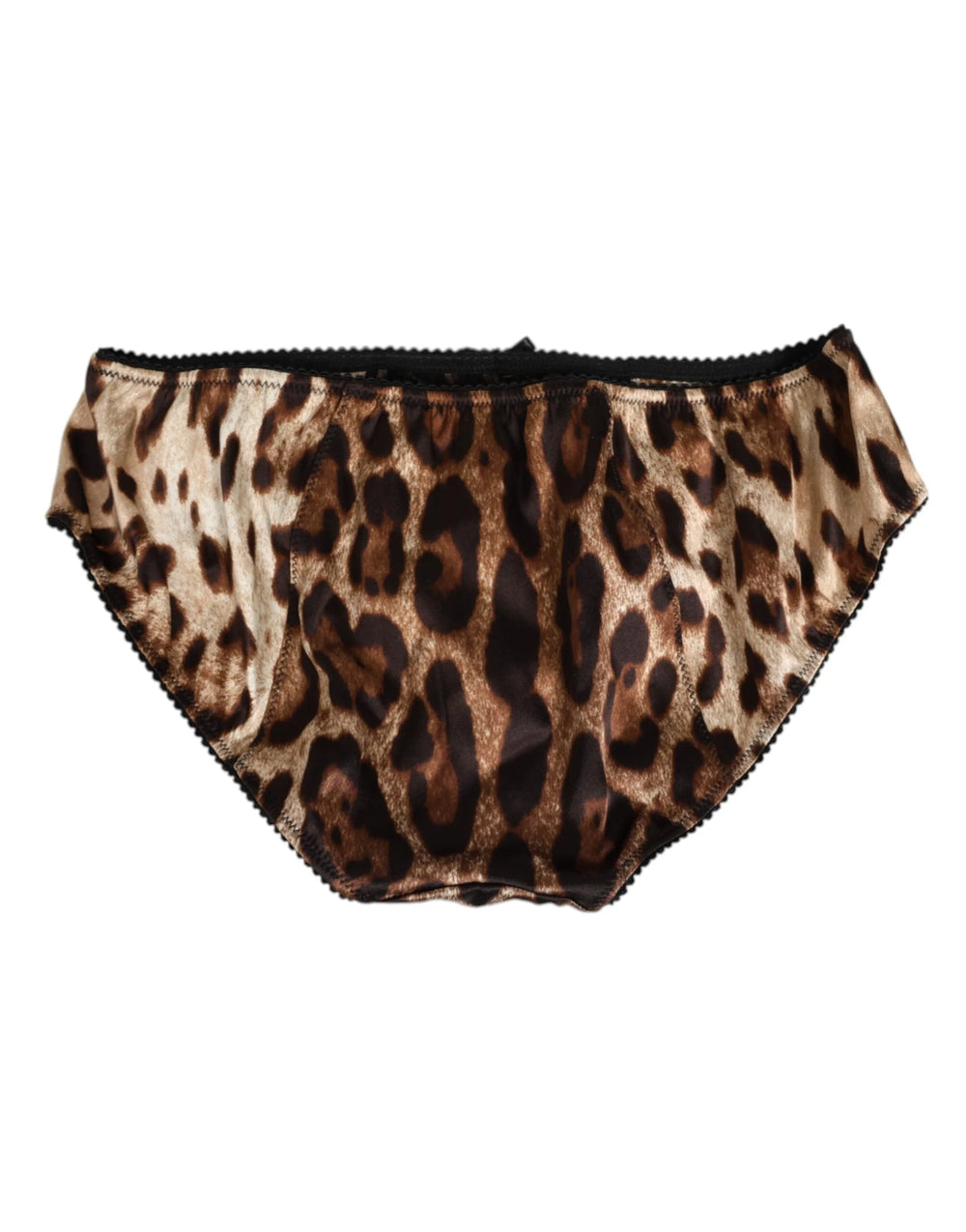 Dolce & Gabbana Brown Leopard Silk Mid Waist Panty Underwear - Briefs