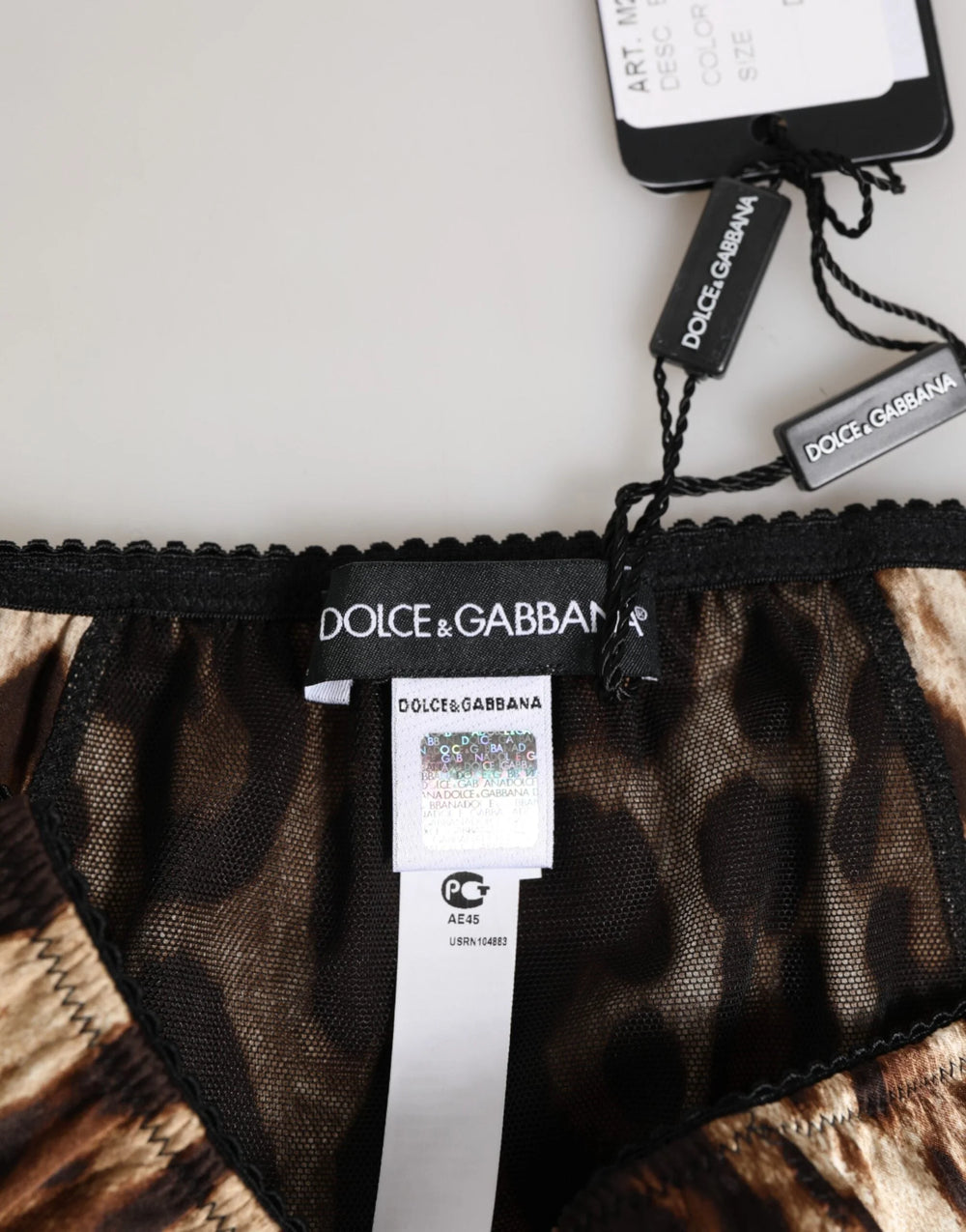 Dolce & Gabbana Brown Leopard Silk Mid Waist Panty Underwear - Briefs