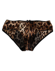 Dolce & Gabbana Brown Leopard Silk Mid Waist Panty Underwear - IT3 | M - Briefs