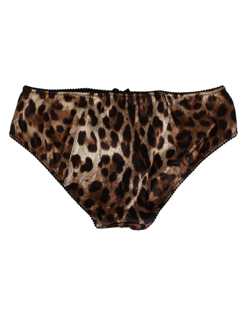 Dolce & Gabbana Brown Leopard Silk Mid Waist Panty Underwear - IT3 | M - Briefs