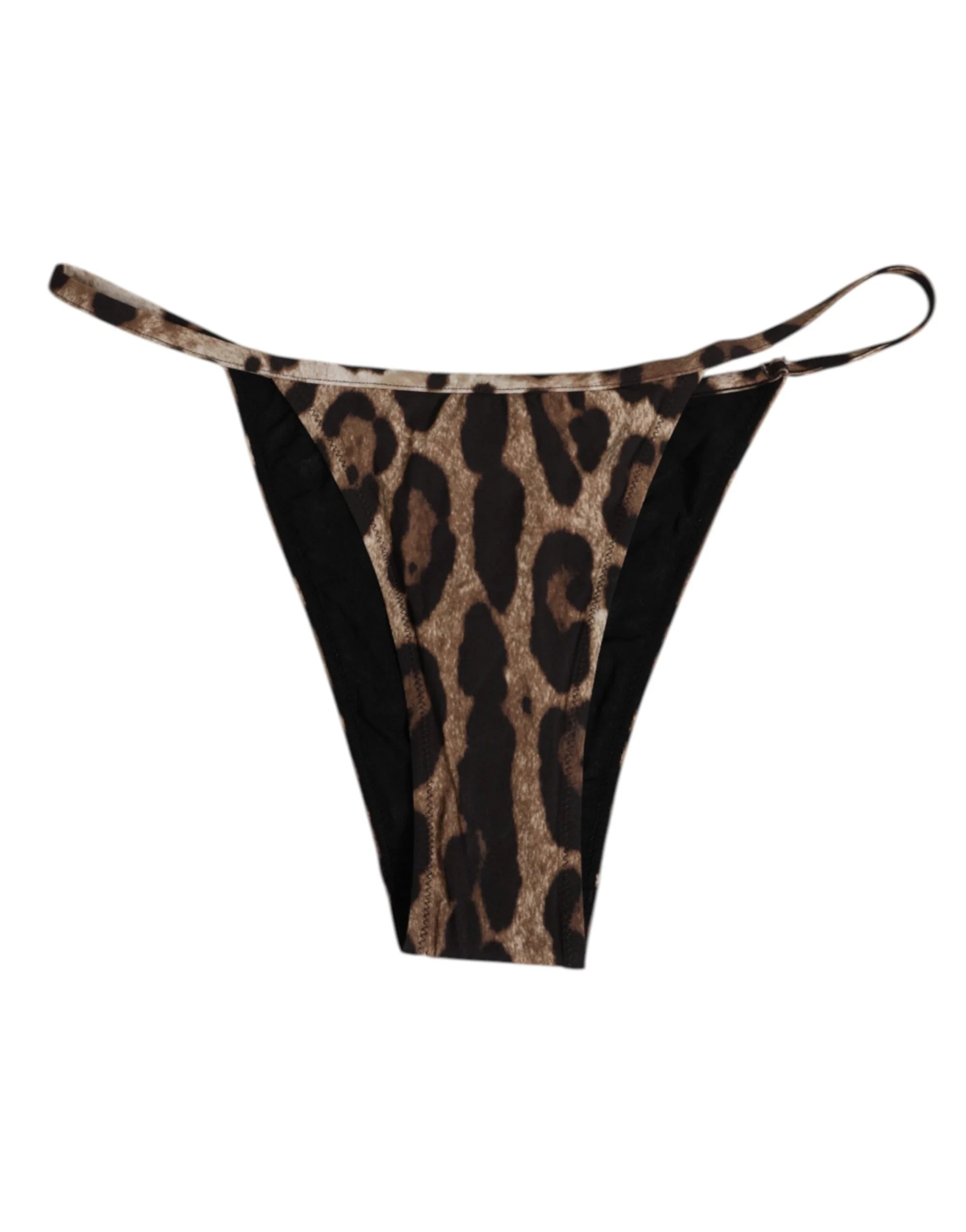 Dolce & Gabbana Brown Leopard Triangle Tanga Panty Underwear - IT3 | M - Thongs