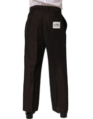 Dolce & Gabbana Brown Linen Straight Men Dress Trouser Pants - IT48 | M