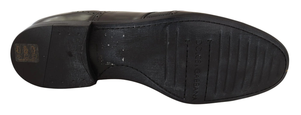 Dolce & Gabbana Brown Lizard Skin Leather Oxford Dress Shoes - EU44/US11 - Shoes