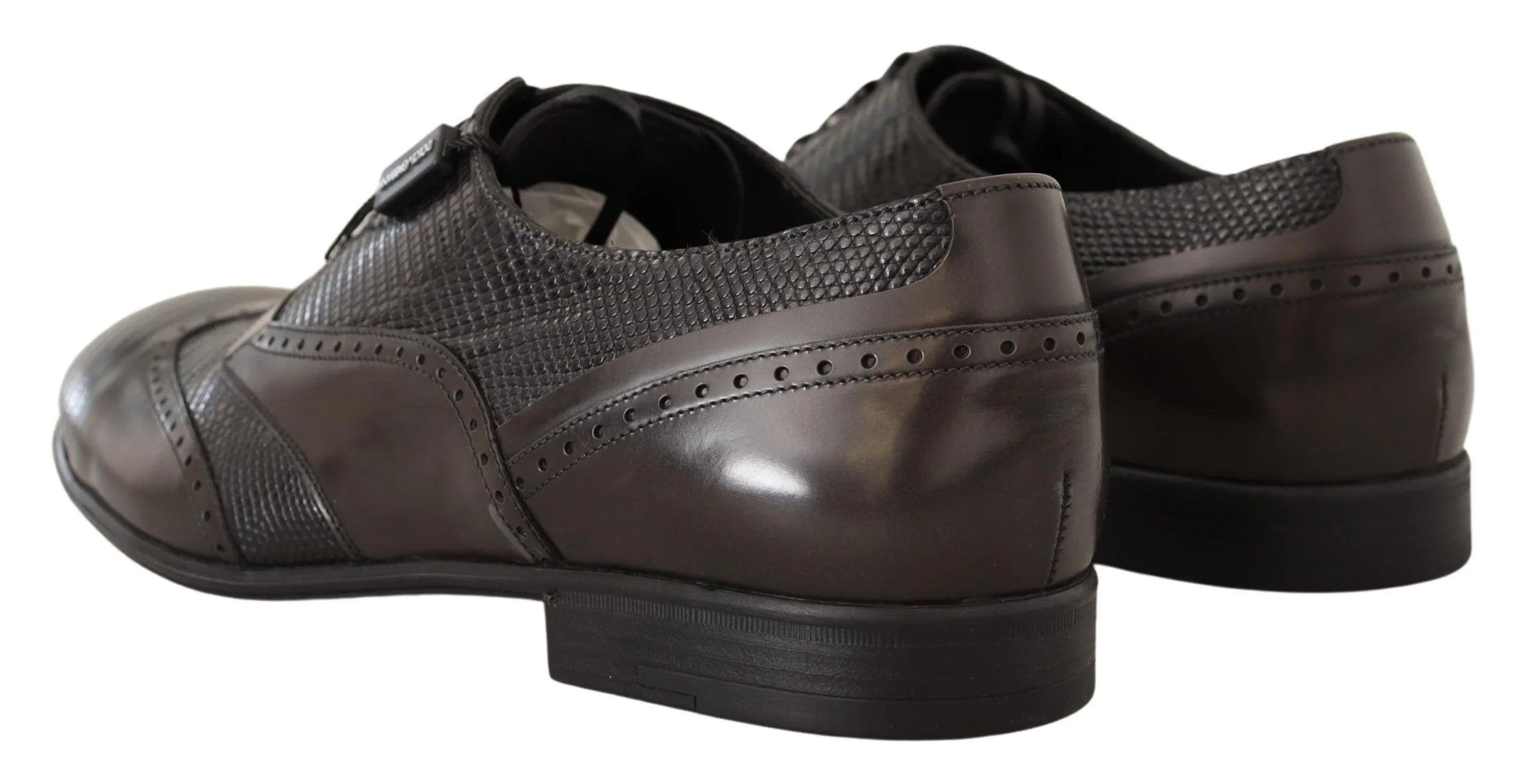 Dolce & Gabbana Brown Lizard Skin Leather Oxford Dress Shoes - EU44/US11