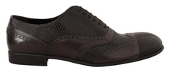 Dolce & Gabbana Brown Lizard Skin Leather Oxford Dress Shoes - EU44/US11