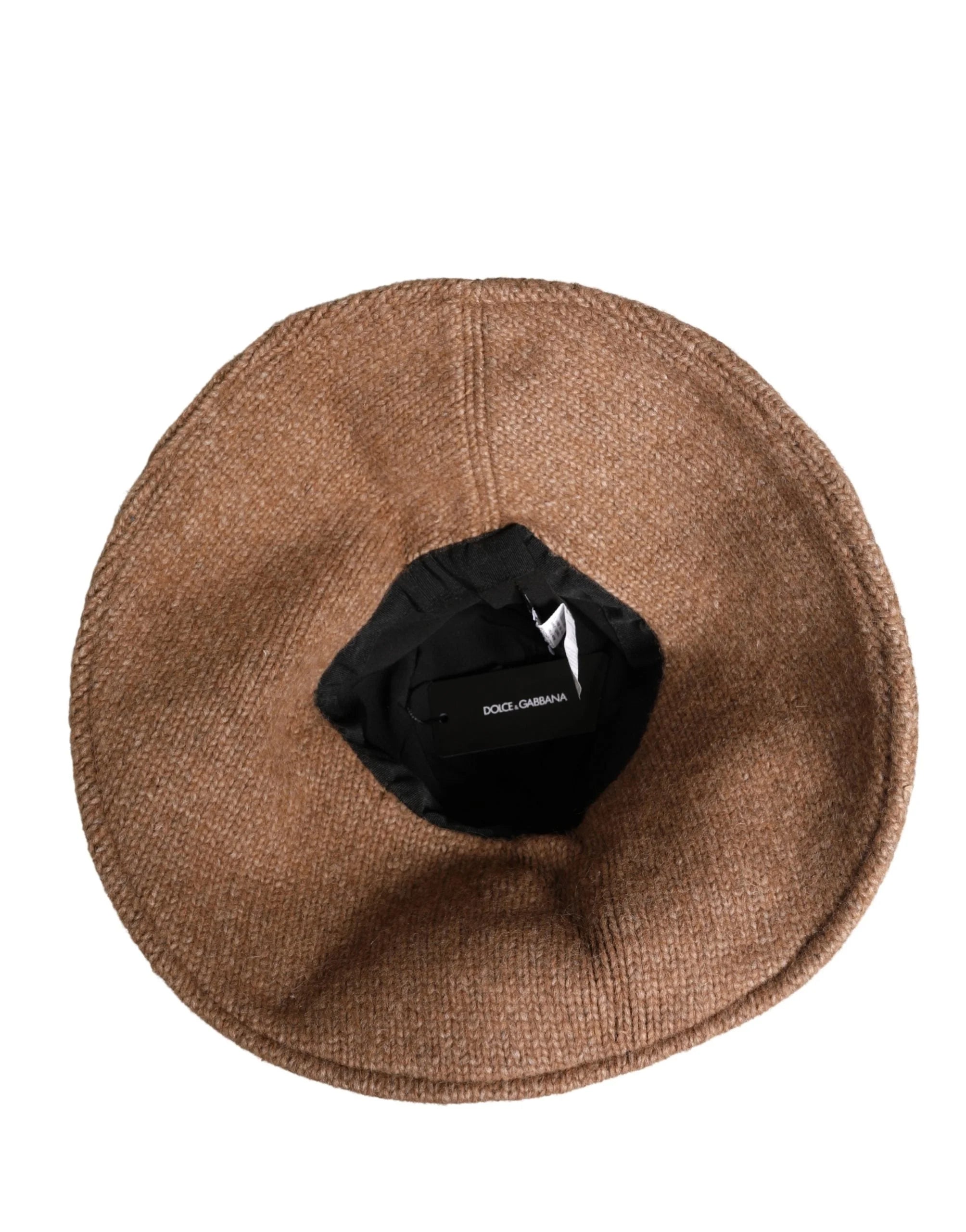 Dolce & Gabbana Brun Alpackaullare Damstickad Capello Hatt - 57 cm|S - Bucket Hats