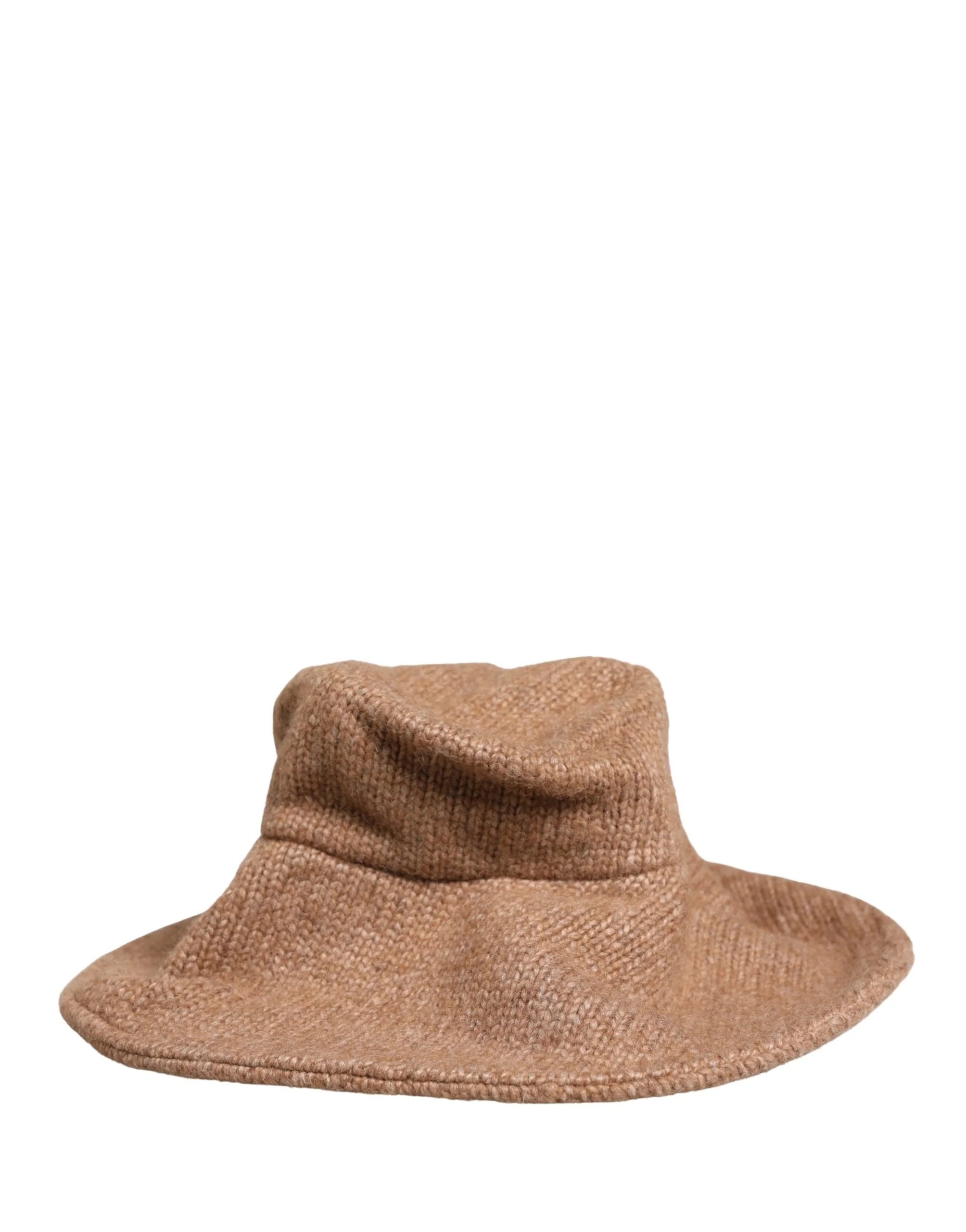 Dolce & Gabbana Brun Alpackaullare Damstickad Capello Hatt - 57 cm|S - Bucket Hats
