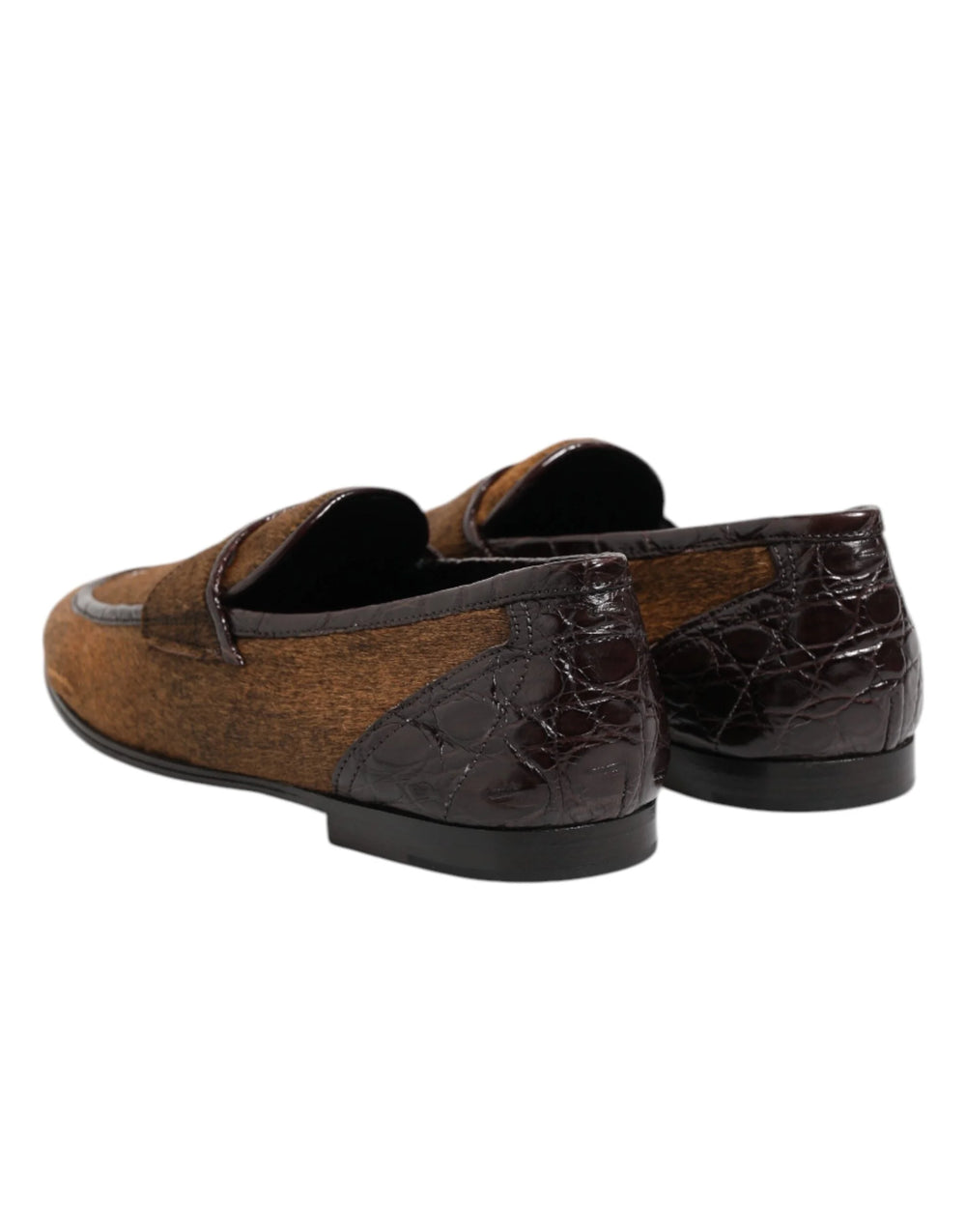 Dolce & Gabbana Brown Loafers Leather Slip On Men Dress Shoes - EU39/US6 - Flats