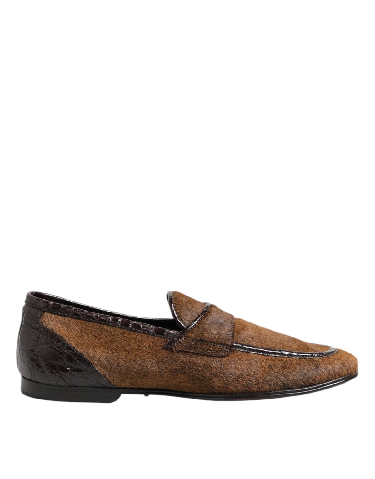 Dolce & Gabbana Brown Loafers Leather Slip On Men Dress Shoes - EU39/US6 - Flats