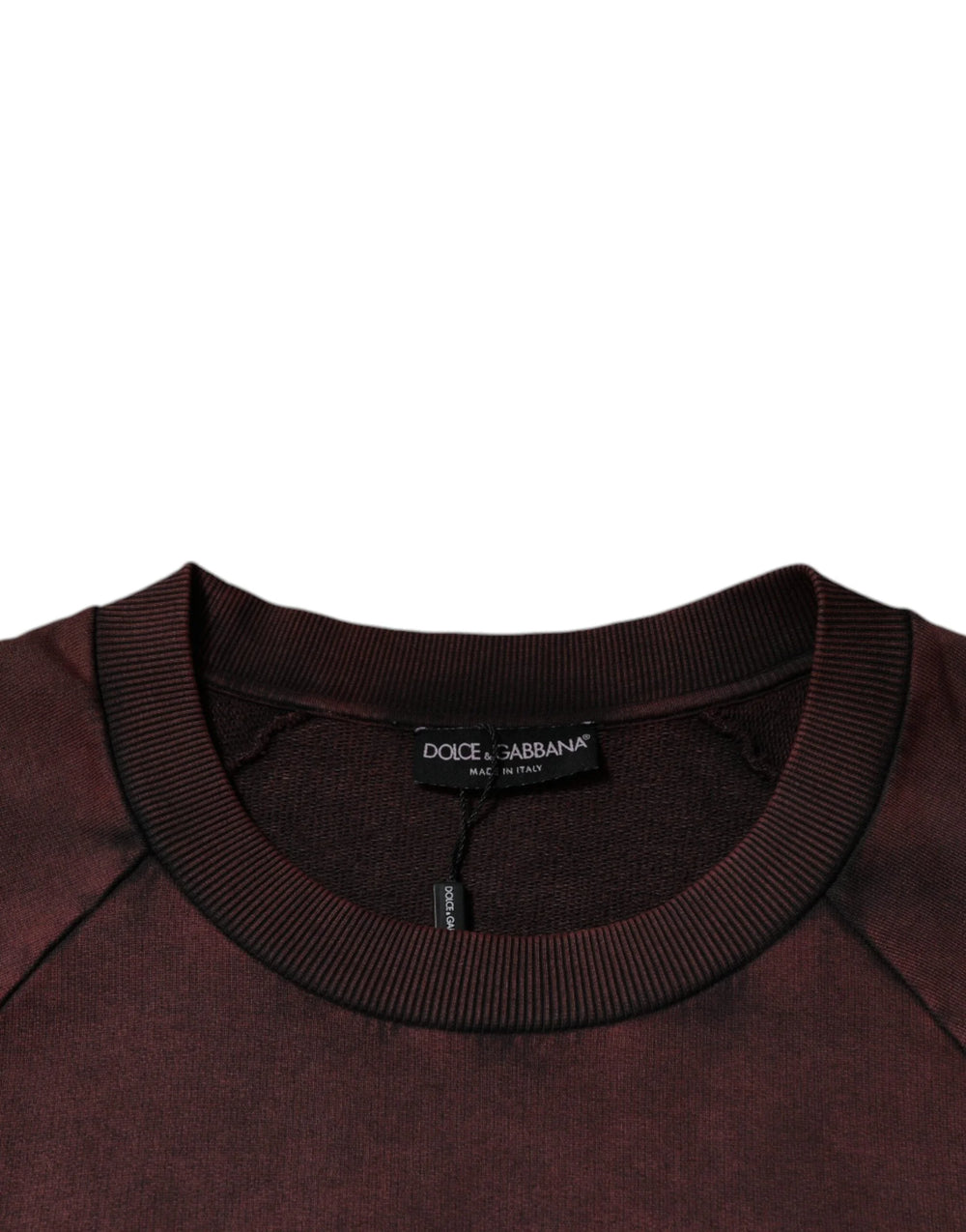 Dolce & Gabbana Brown Logo Cotton Crew Neck Pullover Sweater - IT48 | M - Sweaters