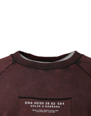 Dolce & Gabbana Brown Logo Cotton Crew Neck Pullover Sweater - IT48 | M - Sweaters