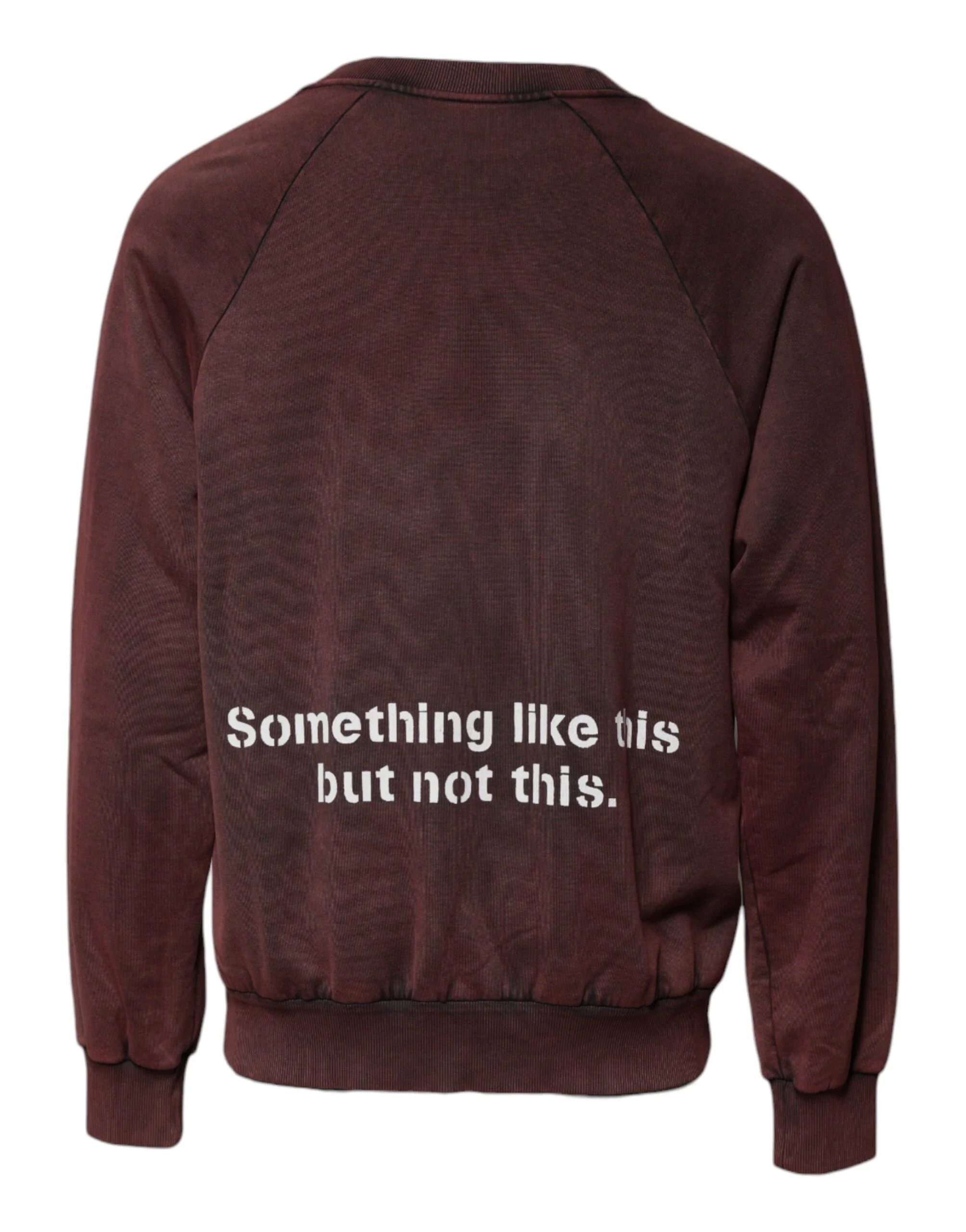 Dolce & Gabbana Brown Logo Cotton Crew Neck Pullover Sweater - IT48 | M - Sweaters