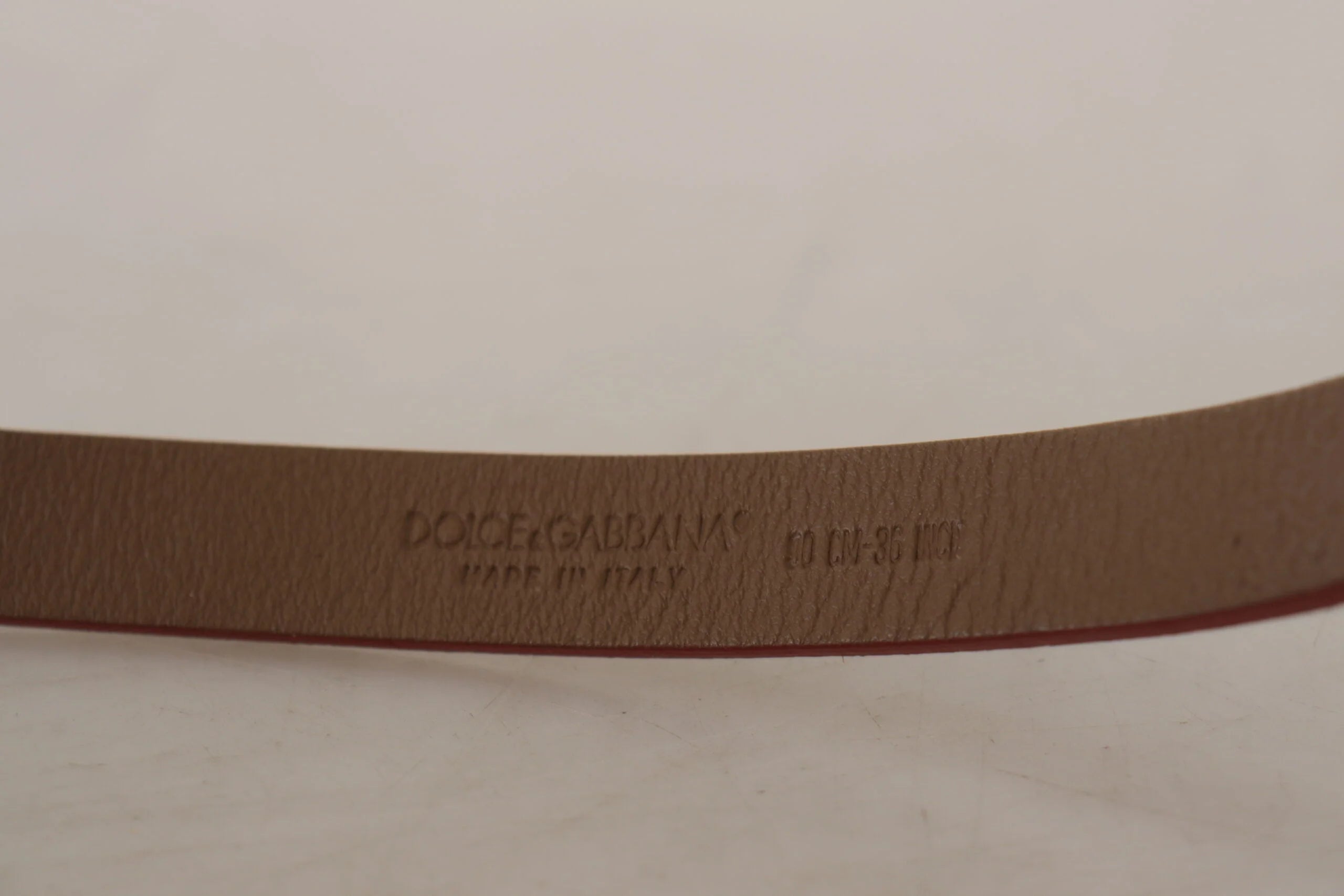 Dolce & Gabbana Brown Logo Engraved Metal Waist Buckle Belt - 90 cm / 36 Inches - Belts